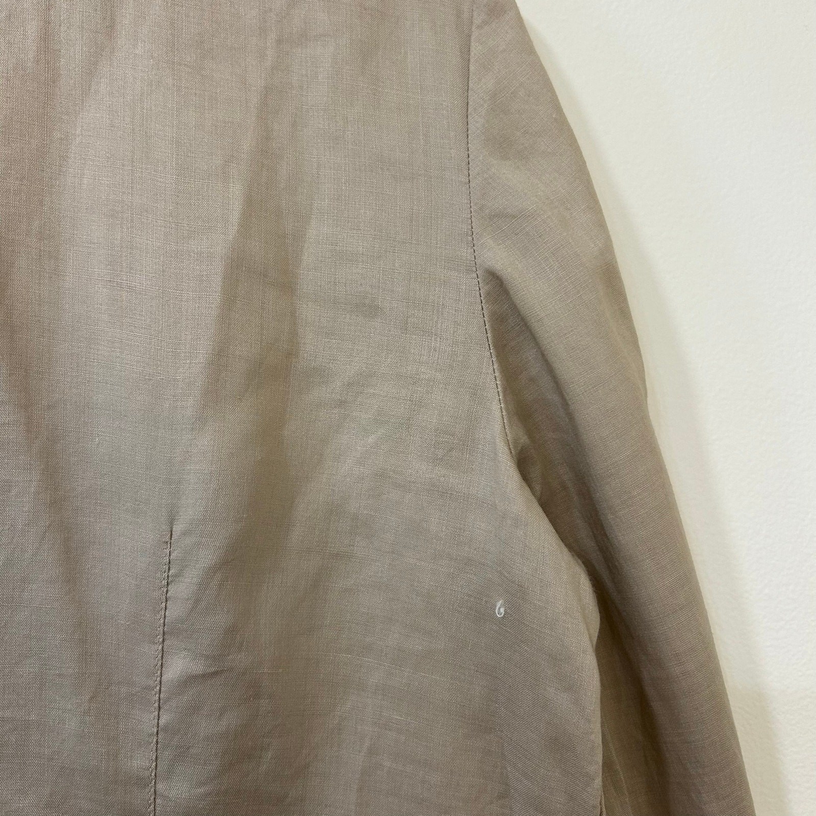 Gap Vintage Womens Size Large 100% Ramie Collarless Button Down Shirt Lagenlook