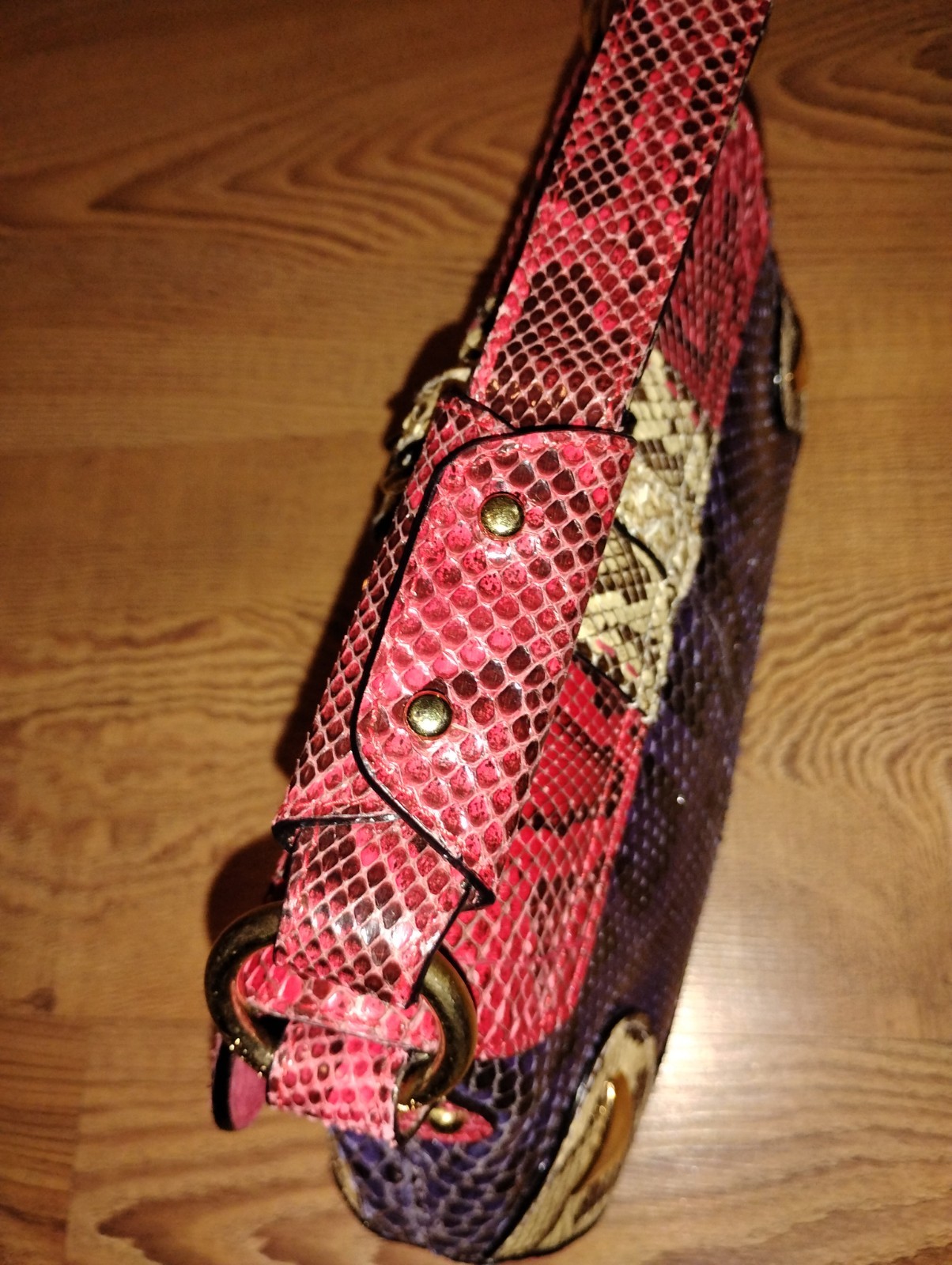 Dolce & Gabbana Vintage Multicolor Python Baguette– Rare Designer Purse