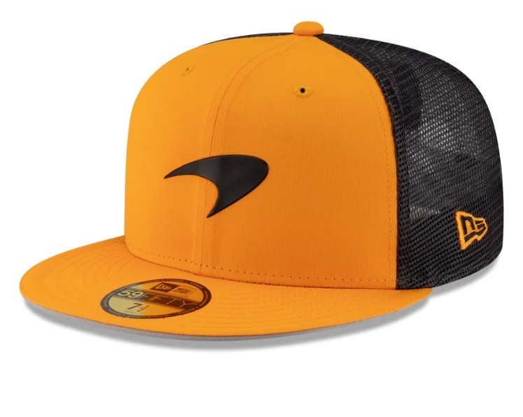 McLaren F1 Racing Papaya & Black Flat Brim Trucker Cap. Factory 2nd.