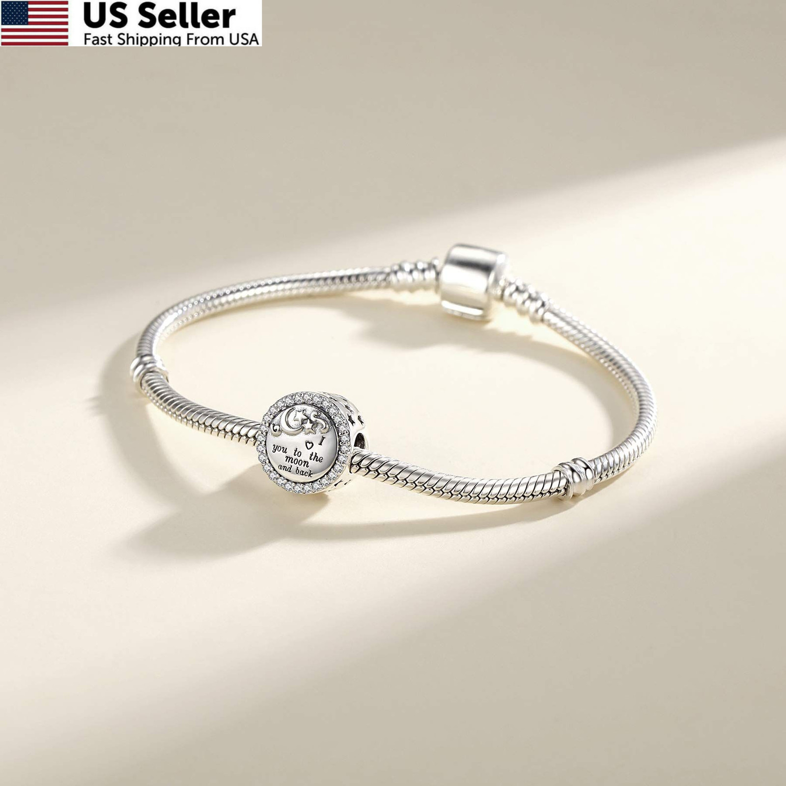 Linorui 925 Sterling Silver 0.86 inches, I Love You to The Moon and Back