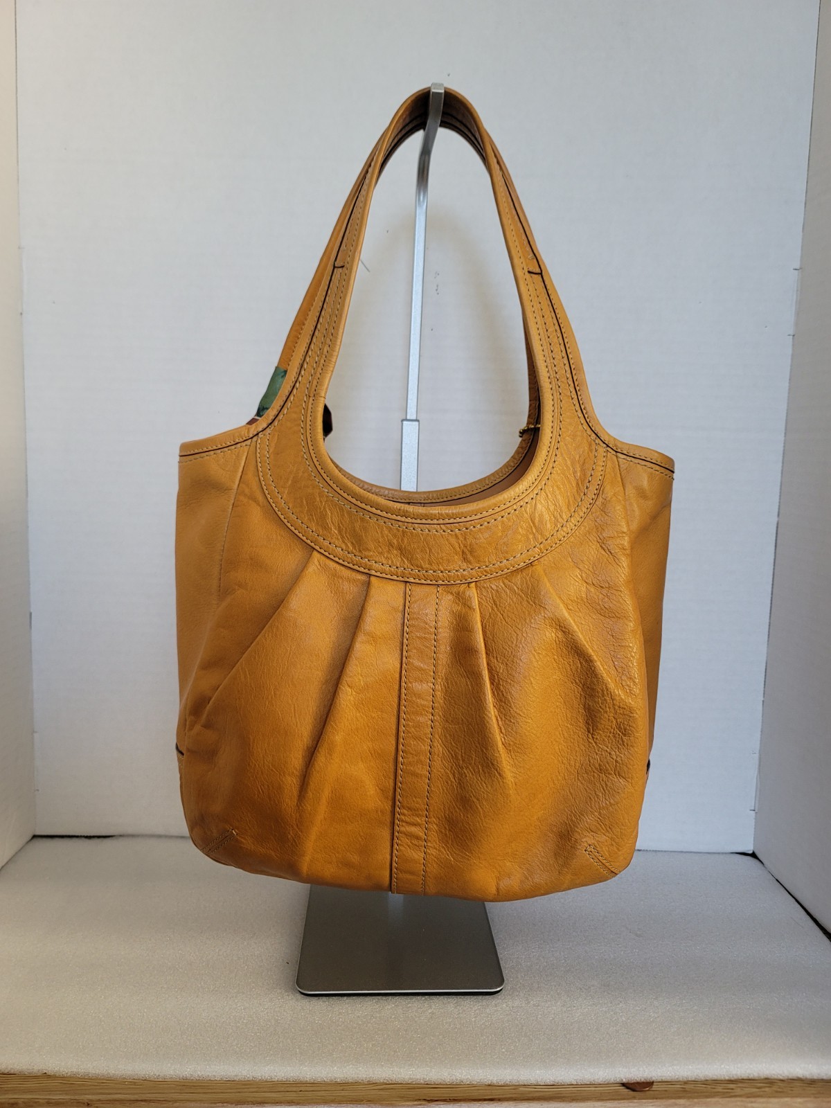 Y2K VTG Coach Pleated Ergo In Tan Leather Hobo Shoulder Bag