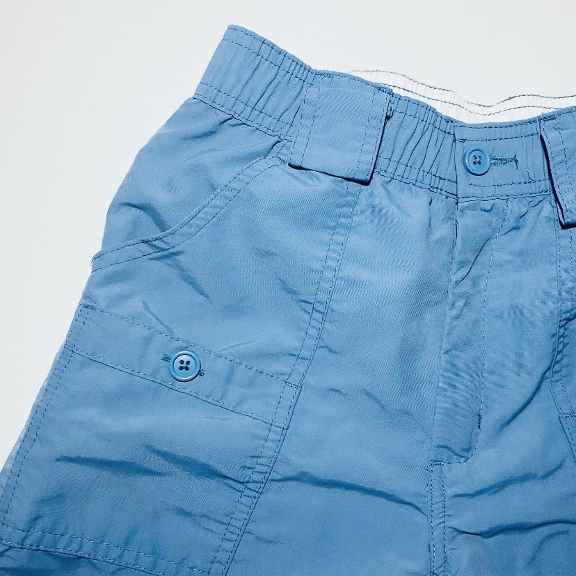 AFTCO Nylon Fishing Cargo Shorts Youth (10/12) 26” Blue Performance Pocket 5.5”