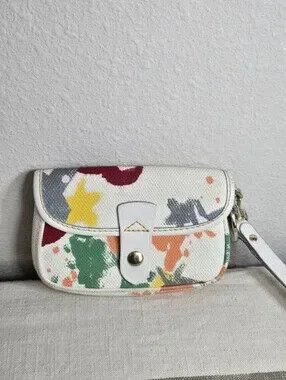 Dooney And Bourke Paint-Splatter Canvas Wristlet – Multicolor
