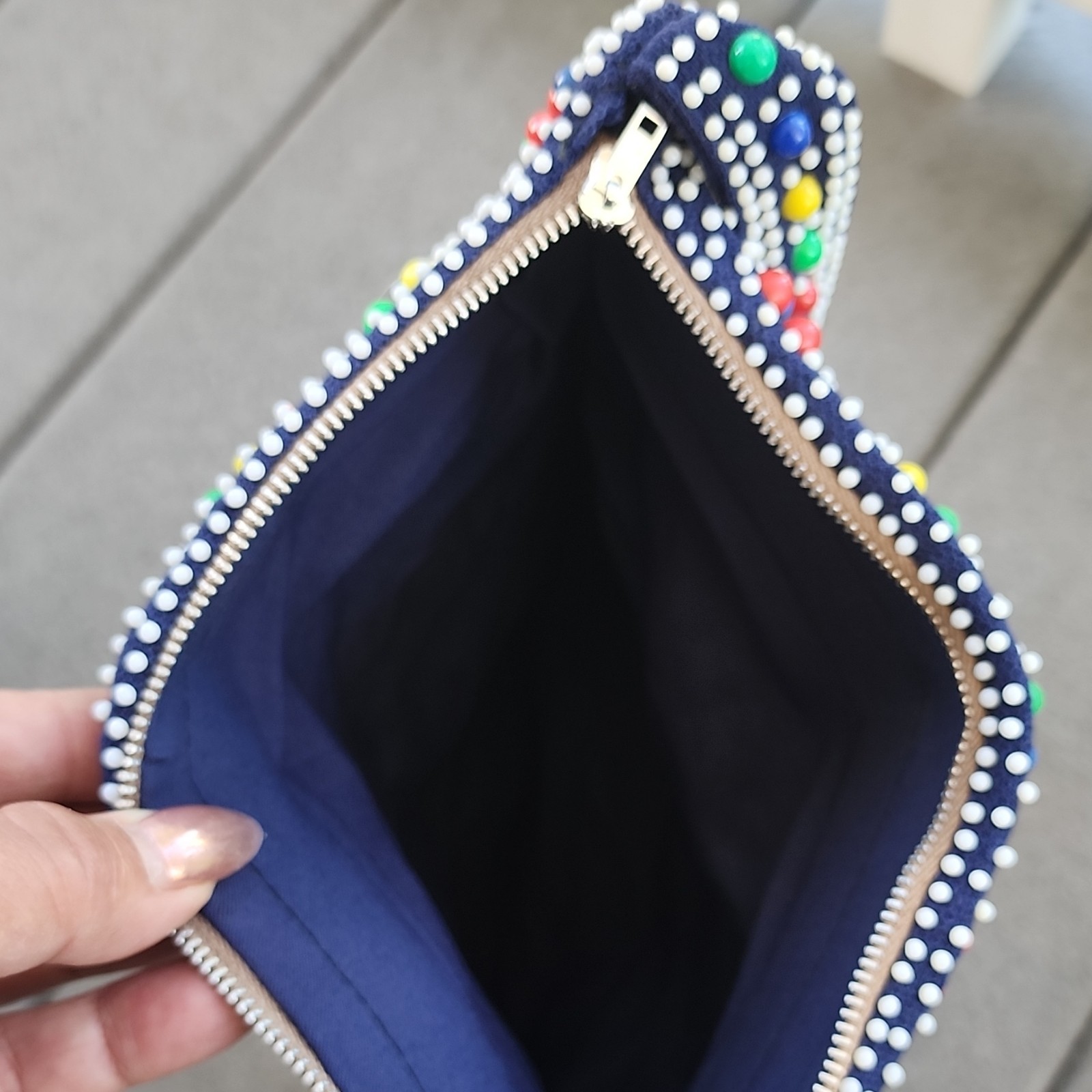 Vintage 70s Candy Dot Beaded Fringe Purse Crossbody Bag Rainbow Disco MINT