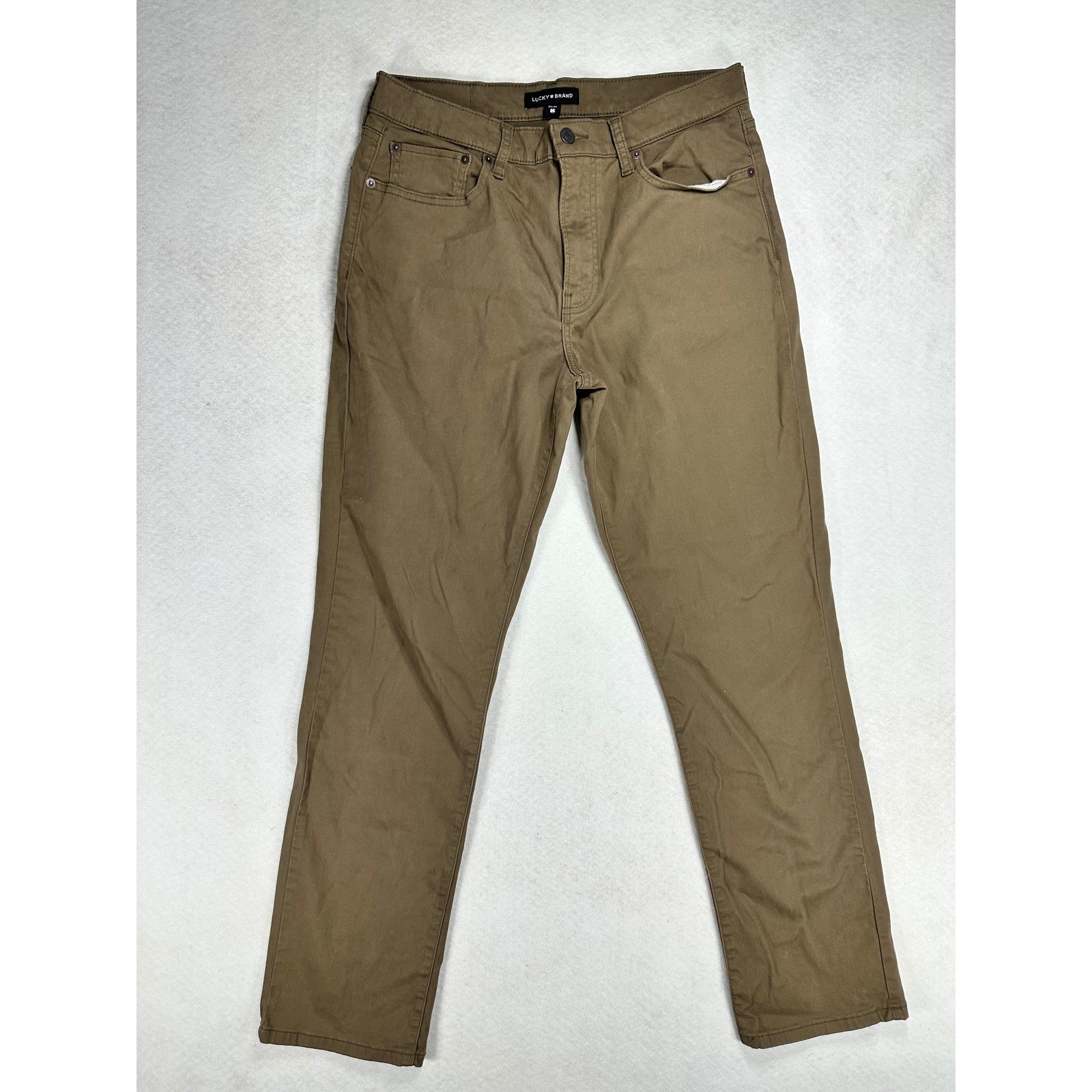 Lucky Brand 410 Athletic Pants Mens 32×32 Brown Chino Five Pocket Stretch