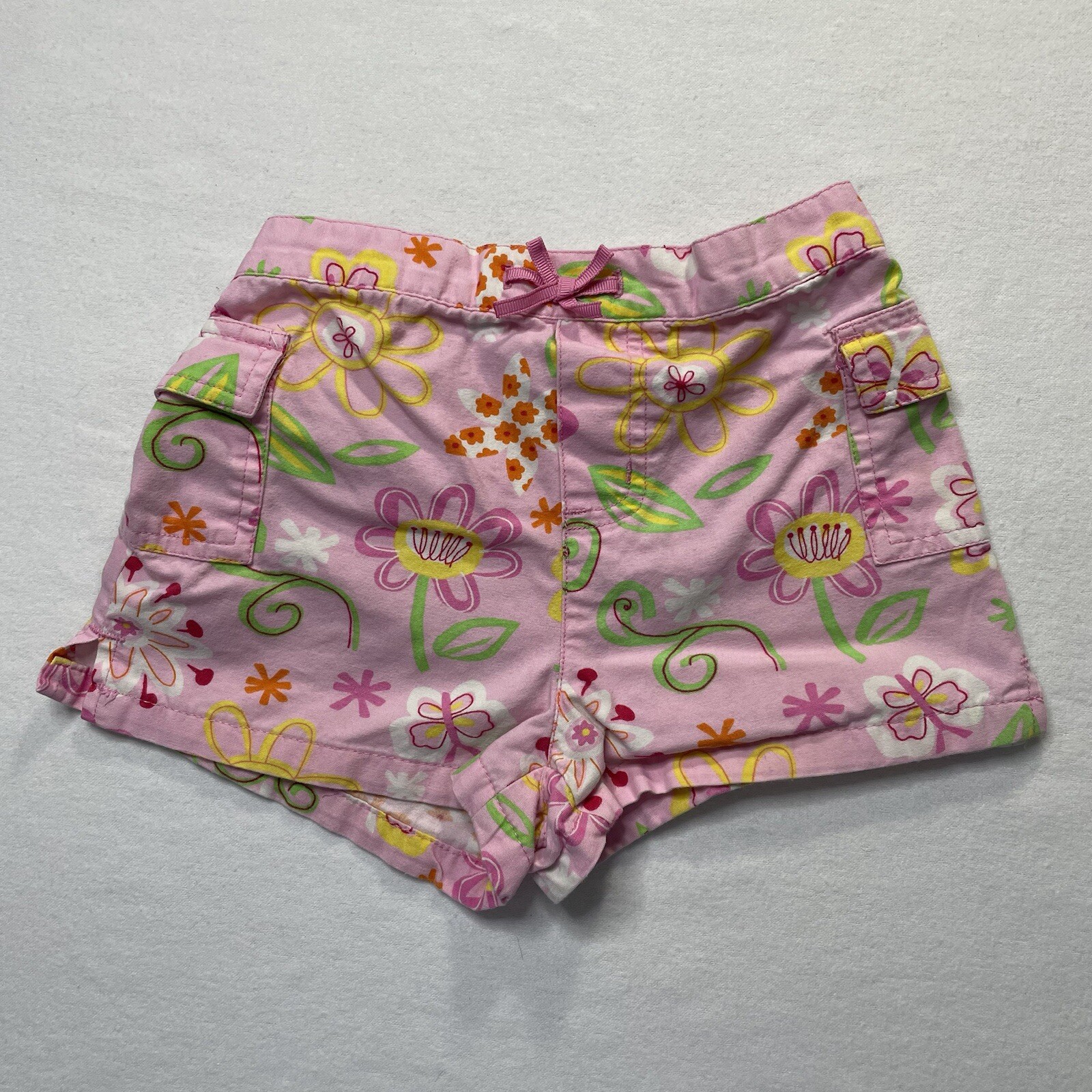Circo Girls Pink Floral No Cuff Shorts Elastic Waist Sz 5T