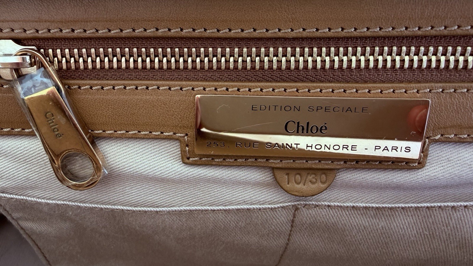 Chloe Little Alice Hand Bag Leather 2way Brown Gold