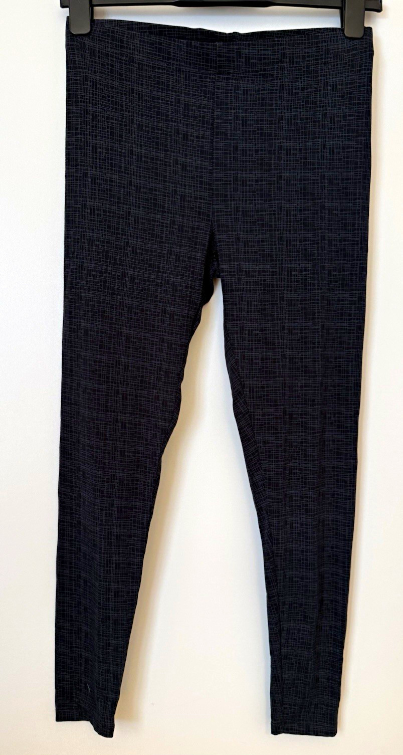 M&S Collection Grey Printed Pull On Stretch Leggings UK 10 Short Slim Casual