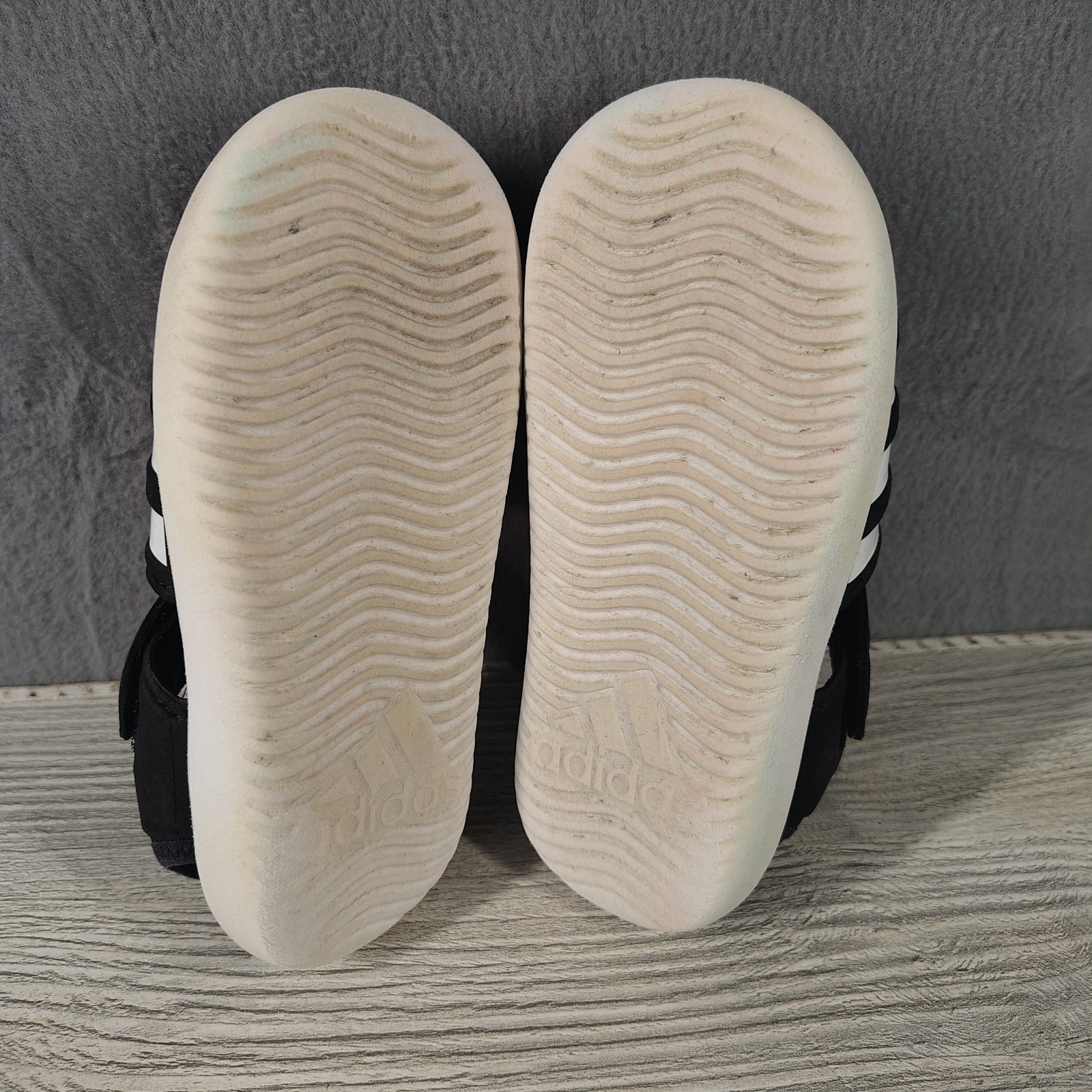 Adidas Toddler Unisex 11K Black White Slip On Water Shoes Pool Beach EUC