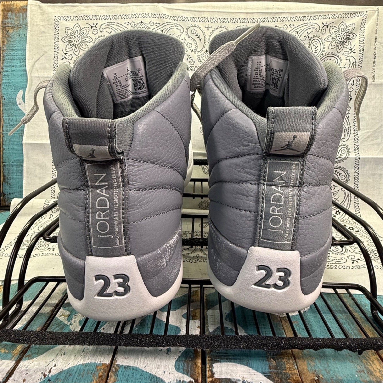 Jordan Air Jordan 12 Retro Stealth Men’s 10 Sneakers Gray/White CT8013-015