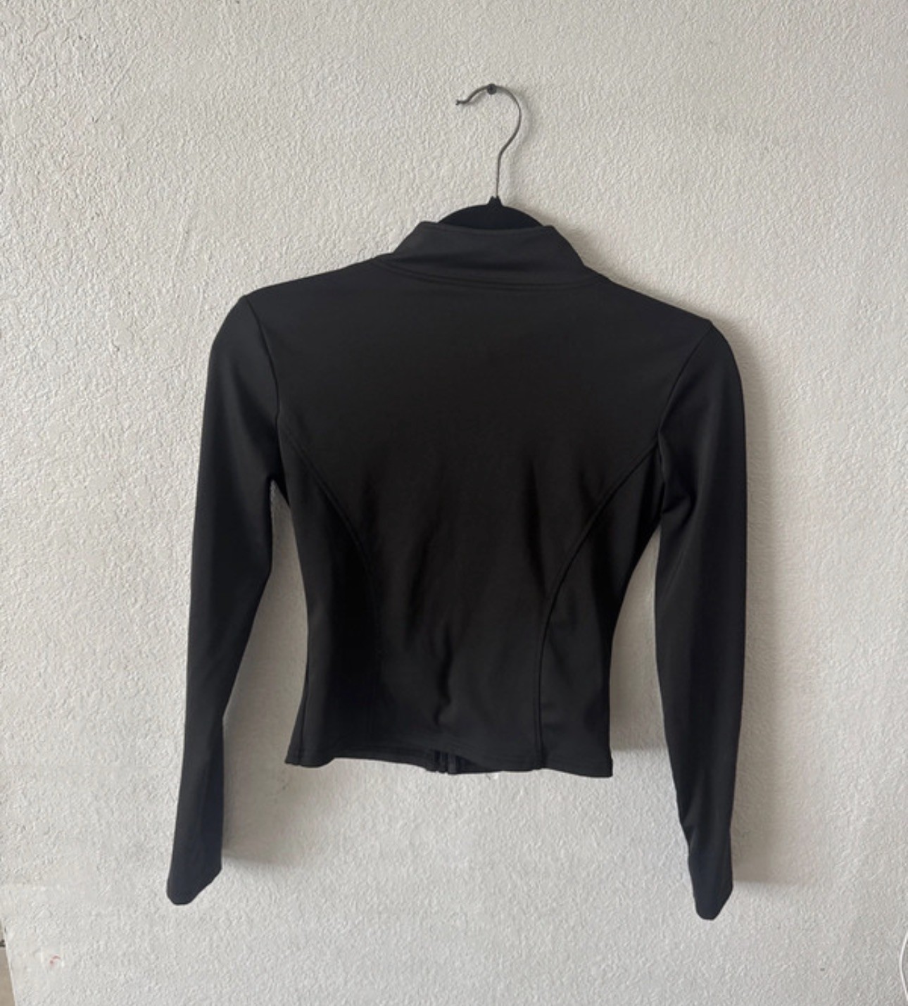 Cropped Full Zip Athletic Jacket Women’s XS Mock Neck Black