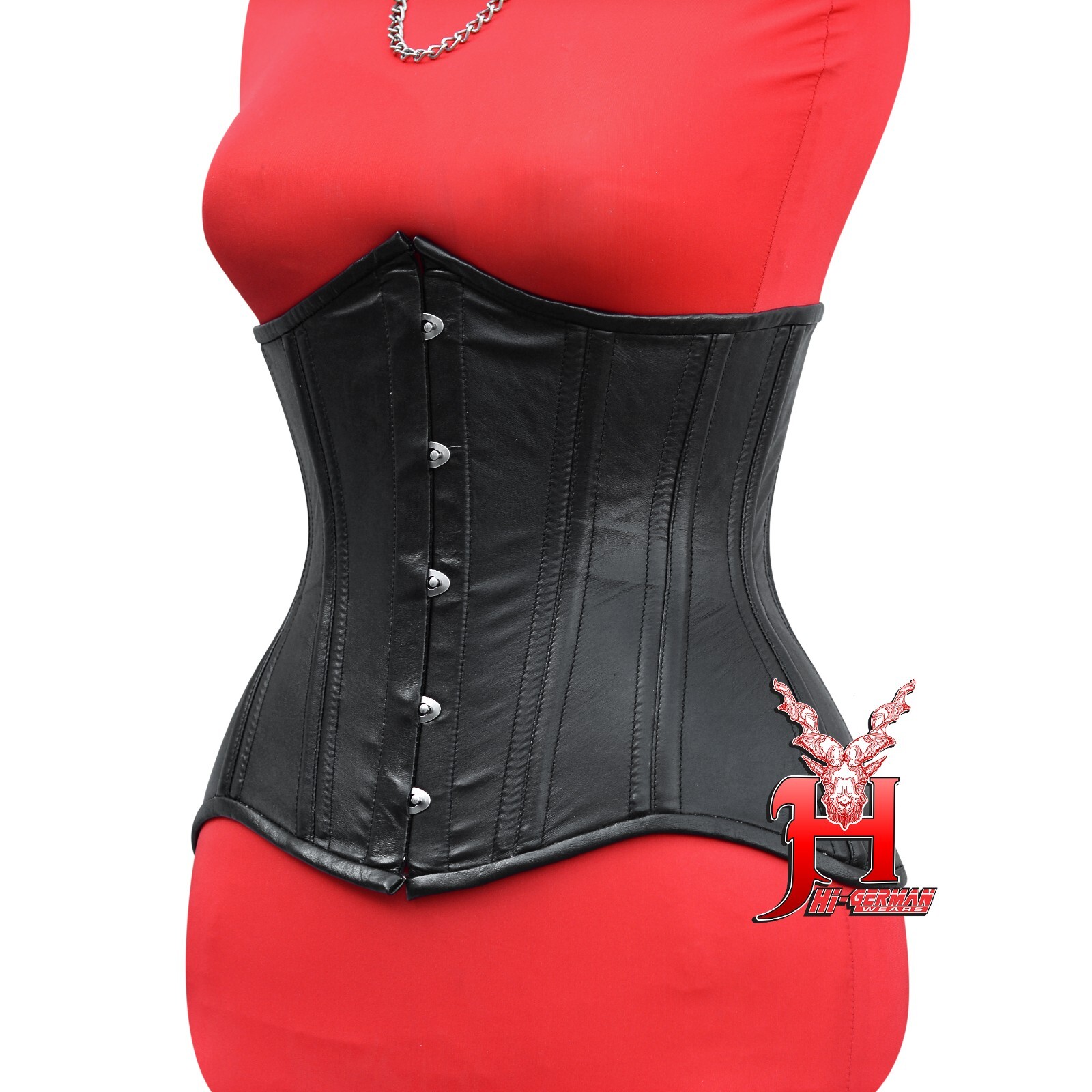 Unterbrustkorsett Schwarz Leder Corsage Gothic Korsett Underbust Leather Corsets