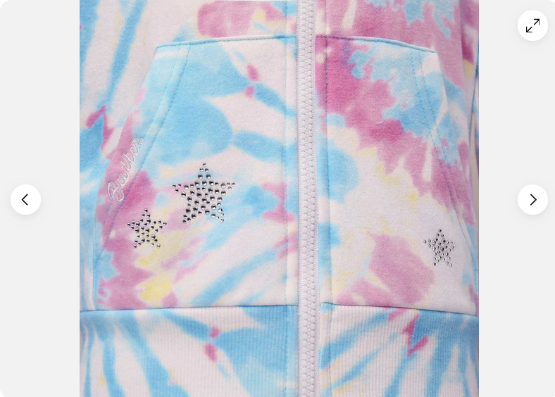 Butter GIRLS Super Soft 2-piece Set (Pink & Blue Tie Dye XS 5/6)NWT