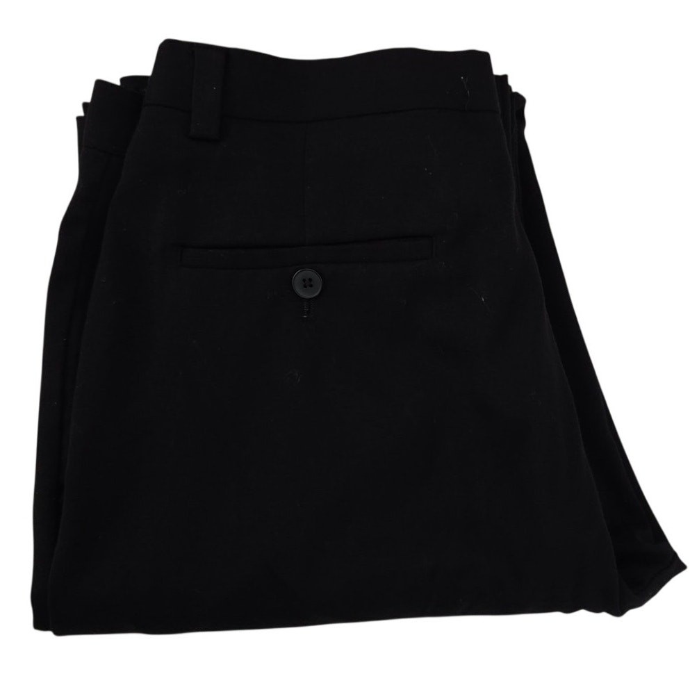 Men’s Black Tailored Slim‑Leg Flat‑Front Trousers Structured Waistband 32×34