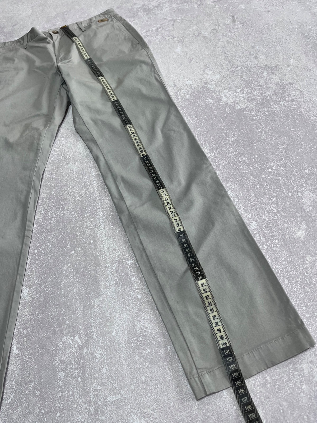 Luis Trenker Men’s Chino Pants Size 48 Gray Cotton Blend Casual Trousers Luxury