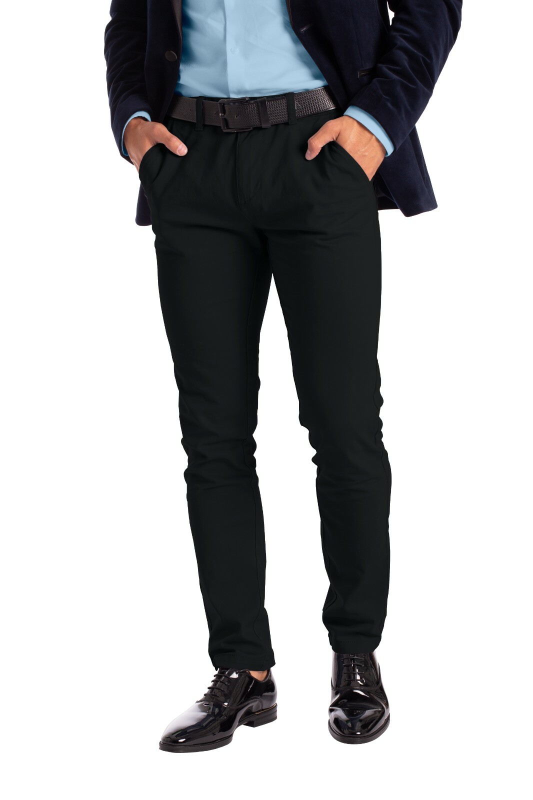 Men’s Stretch Formal Pants Slim-Fit Casual Pants –