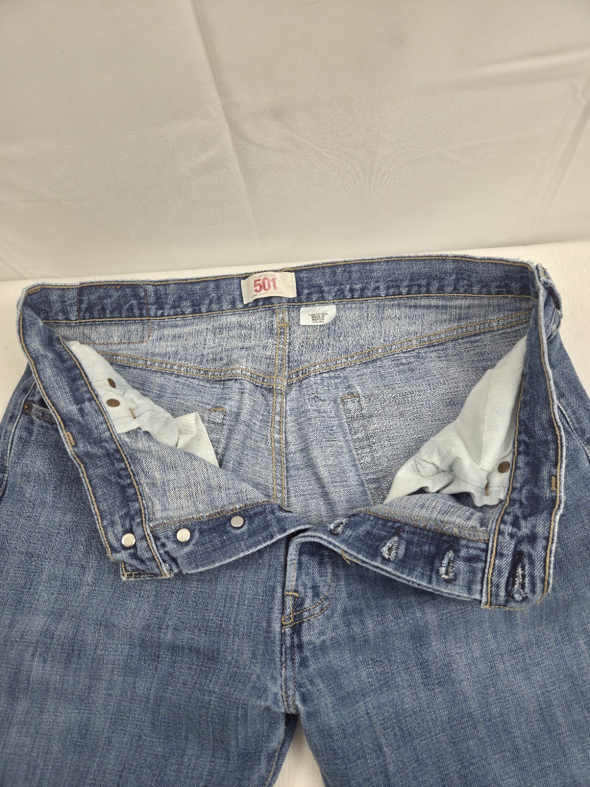 Levi’s 501 WPL-423 Straight Leg Button-Fly Men’s Cotton Denim Blue Jeans 36×34