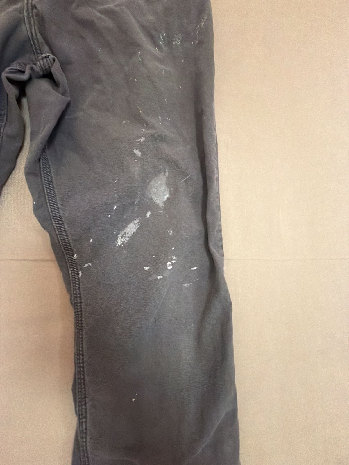 Carhartt Relaxed Fit Pants 36×34 Black Gray Distressed Paint Splatter Workwear
