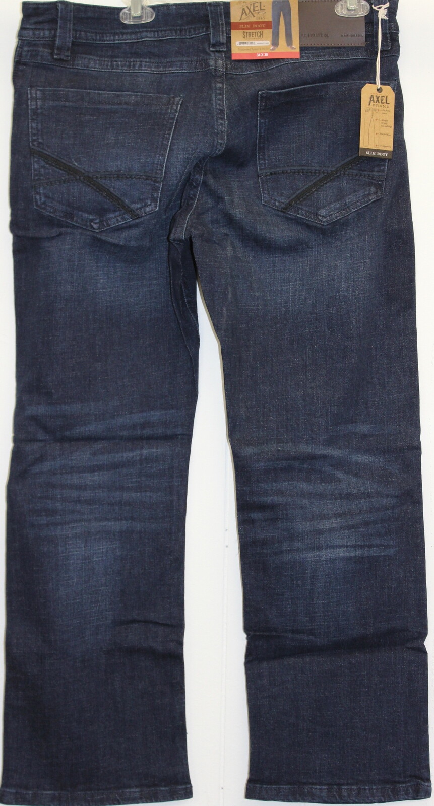 T K Axel Men’s Slim Bootcut Stretch Jeans Dark Wash 34 X 32 34X32 Blue New Boot