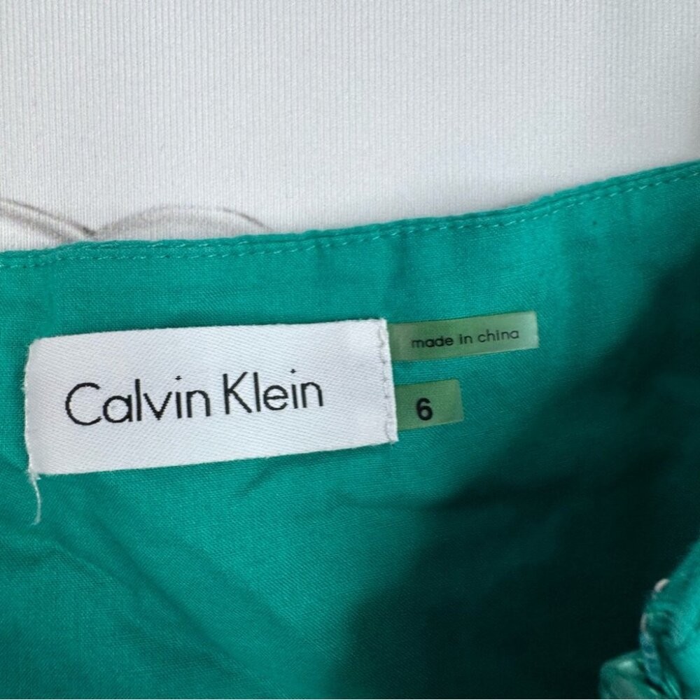 Calvin Klein dress pleated bustier style tank mini dress Teal Casual Dress