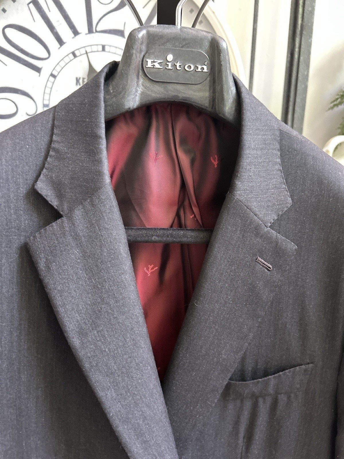 ISAIA men’s “Gregory” wool / silk sport jacket coat – dark gray -EU 58L US 44L