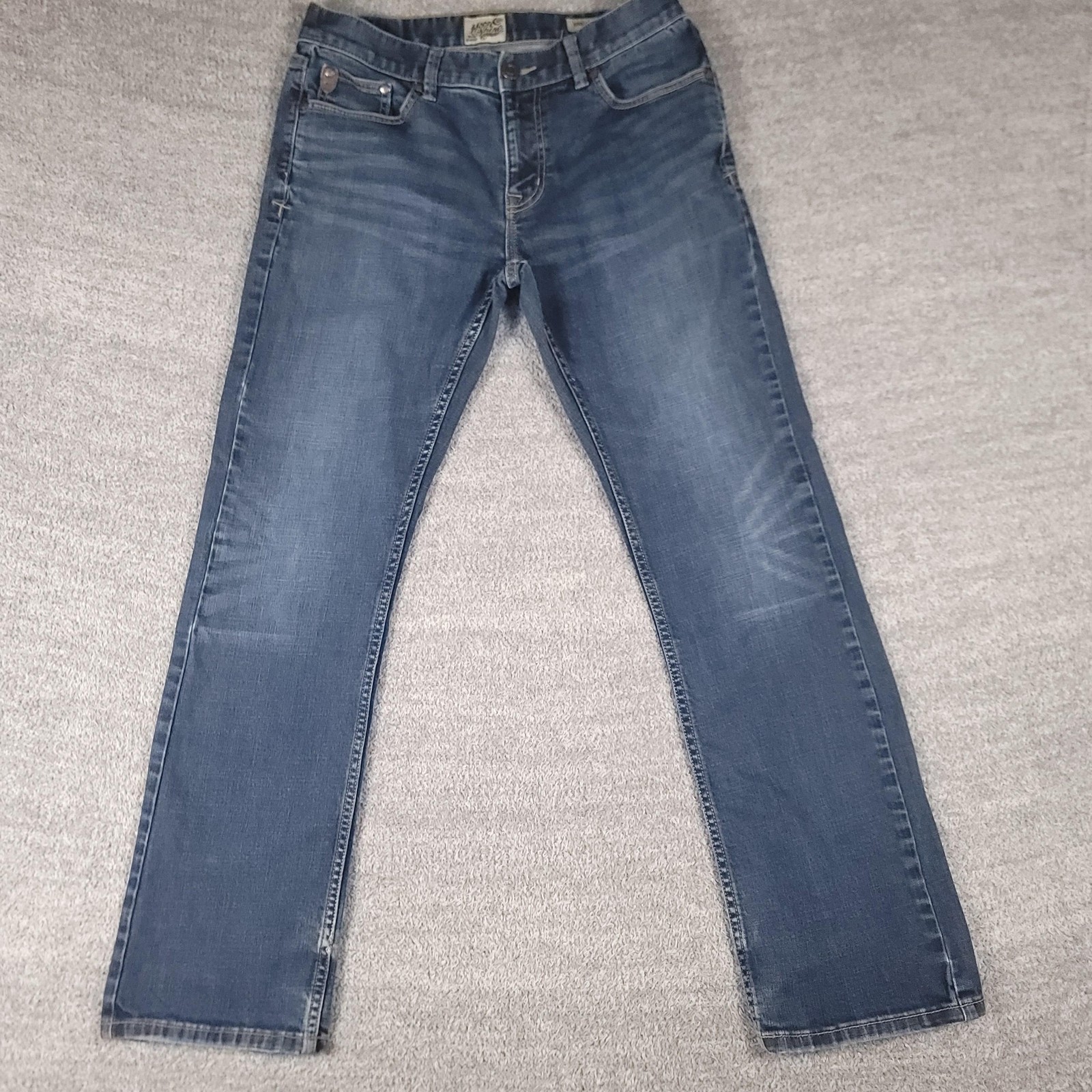 Moon Shine Spirit Jeans Mens 30×32 Blue 120 Proof Slim Straight Stretch Denim