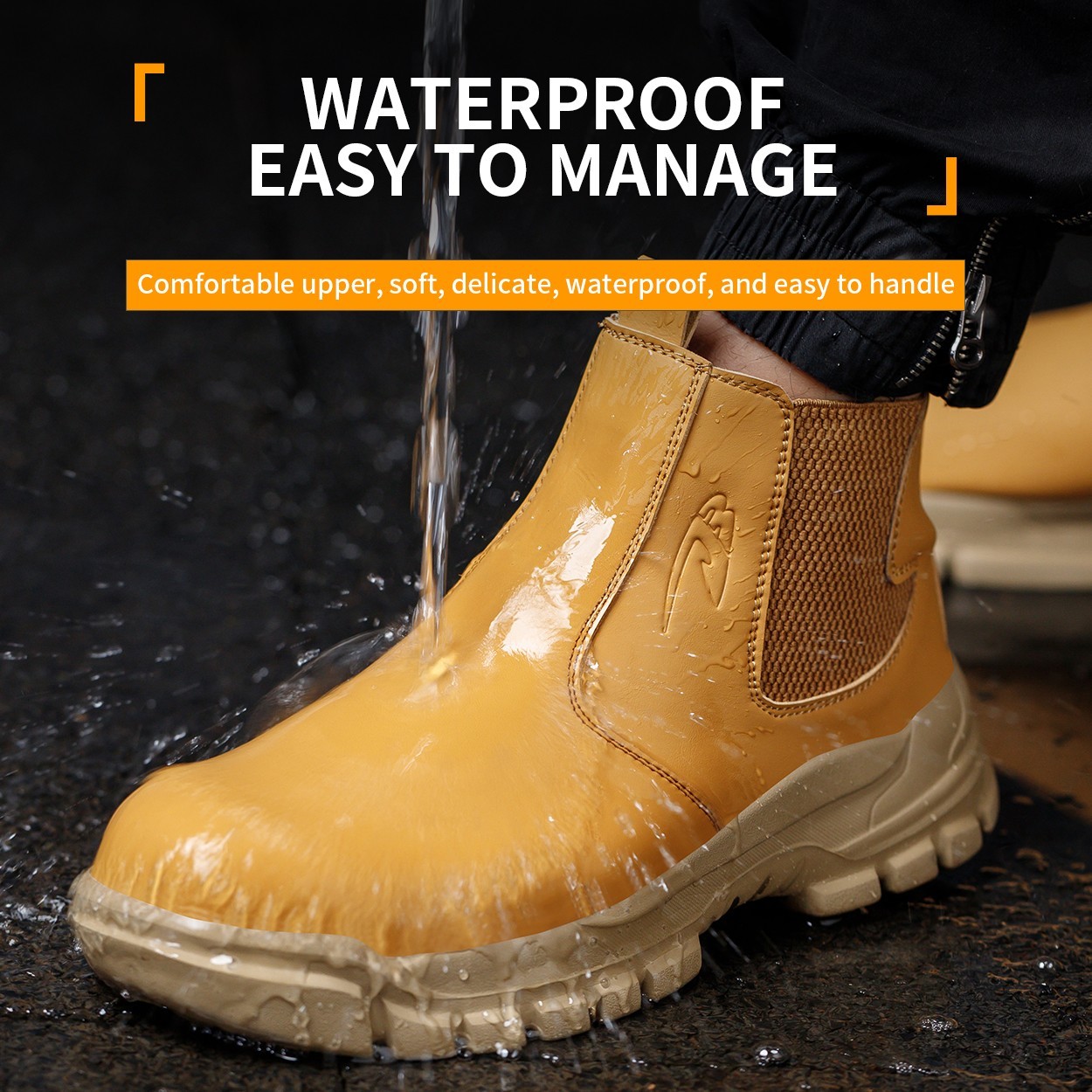 Mens Indestructible Safety Shoes Leather Work Boots botas de trabajo para hombre