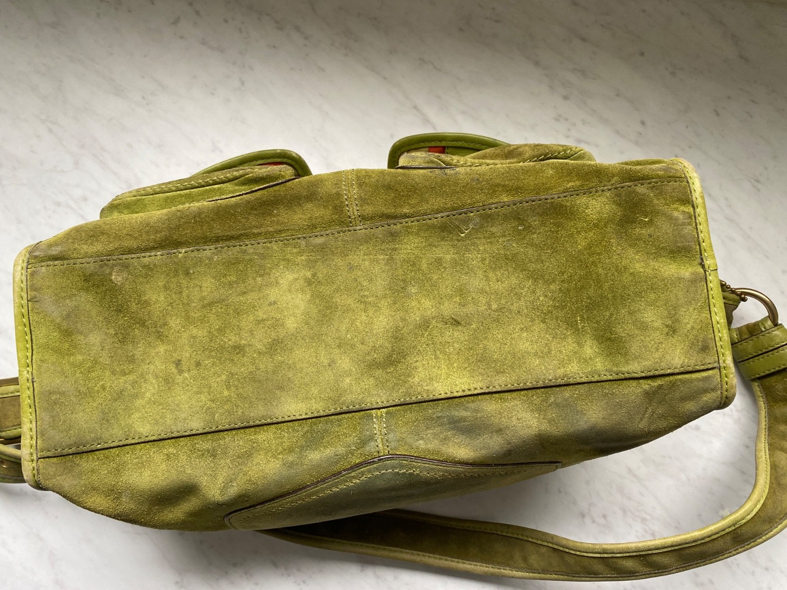 COACH 12797 Vintage Green Archive Limited Edition Bleecker Suede Haversack