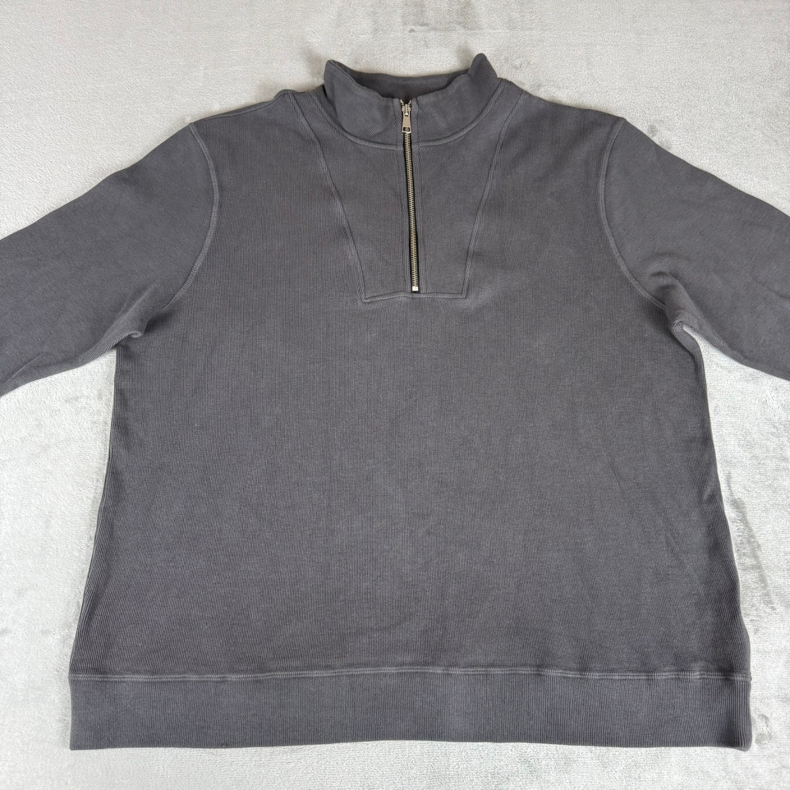 American Giant French Rib Half Zip Sweatshirt Men XL Charcoal Gray $120 USA NWOT