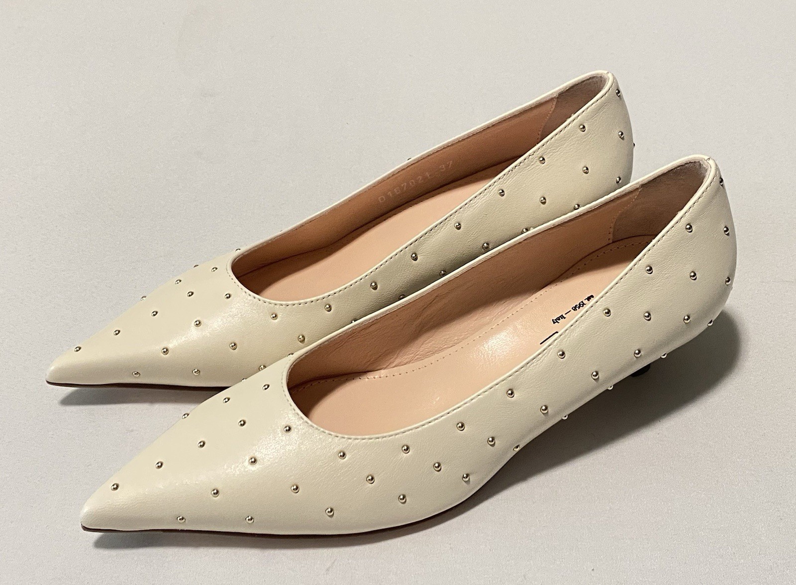 NWOB AGL 30mm Lenor Pumps Stud Embellished Women Kitten Heel EU37/US7 MSRP $495