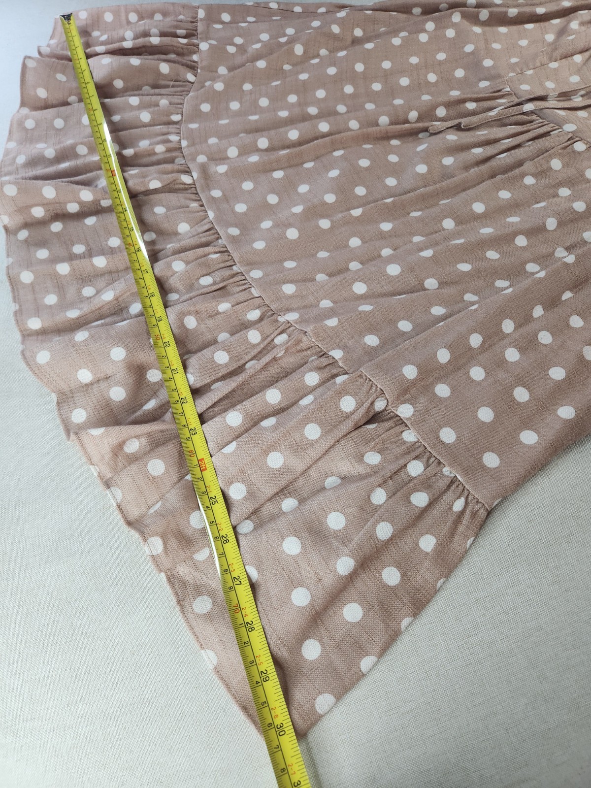 Mustard Seed Off-Shoulder Polka Dot Ruffle Tie Lined Blouse S S18564 #014