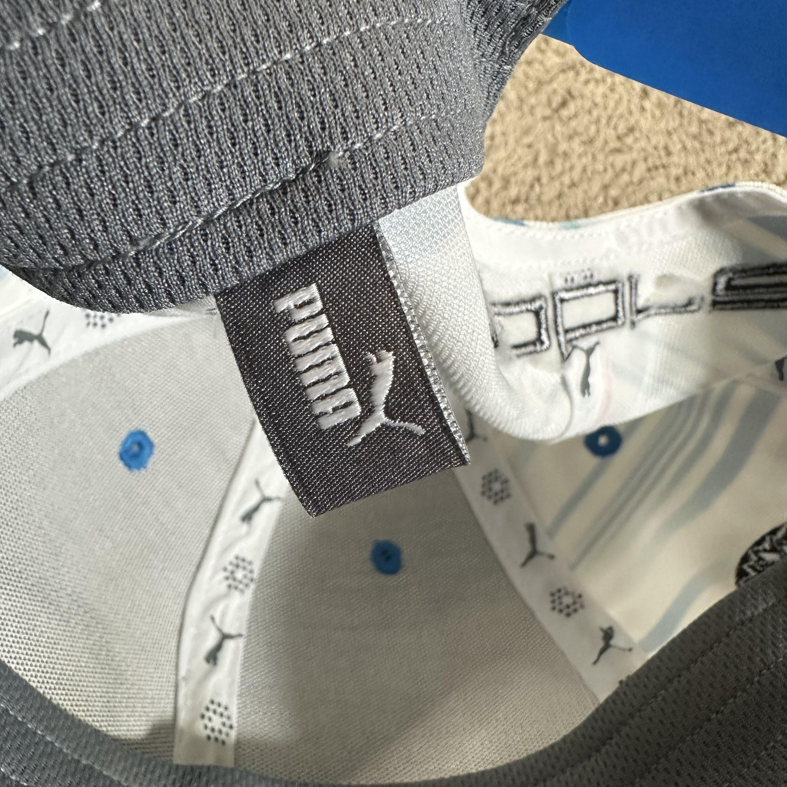 Puma Hat Cap Snap Back Men White Blue Farmers ins. Cobra Rickie Fowler