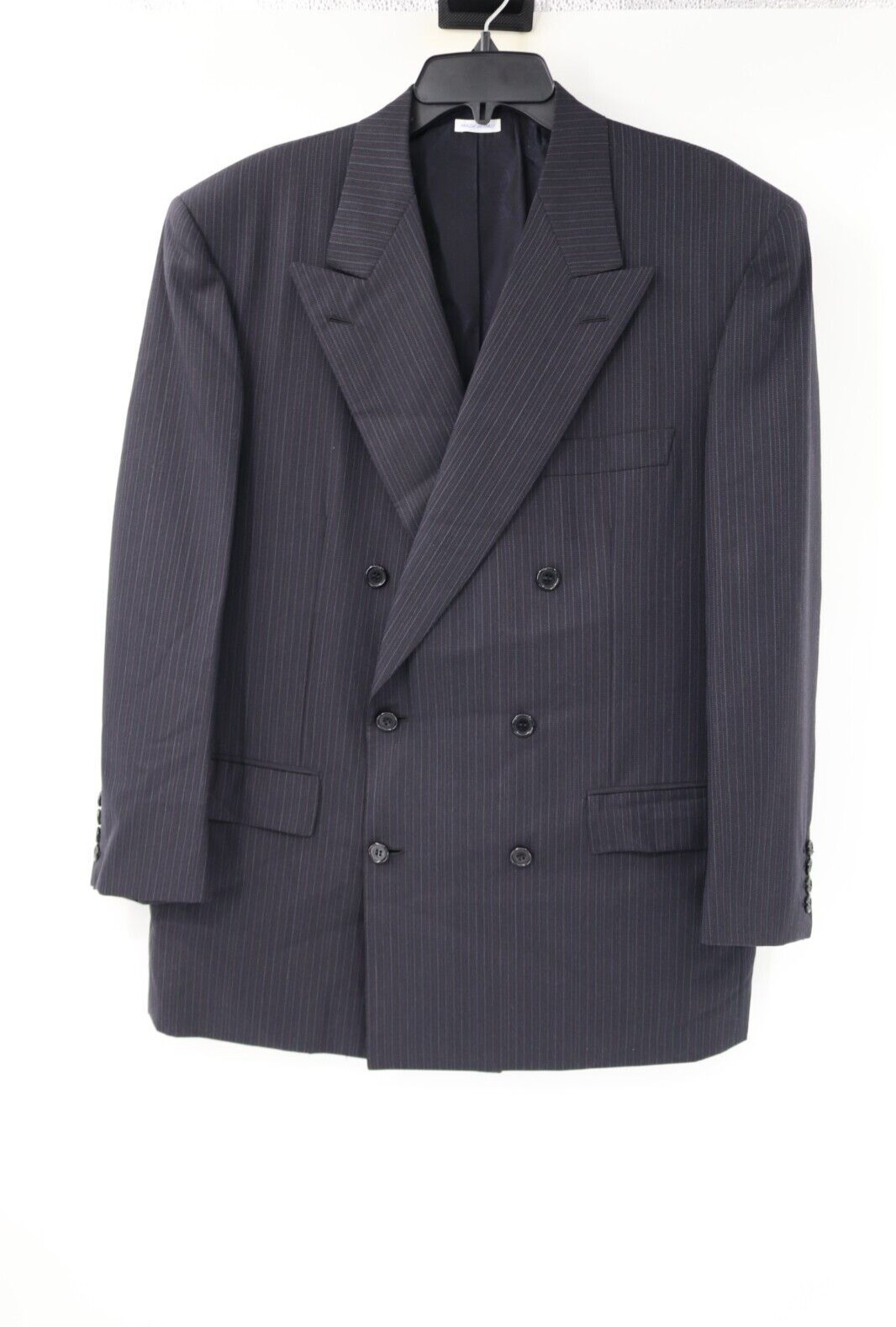 Brioni Sport Coat Mens 41 Tiberio Wool Double Breasted Striped peak lapel vented