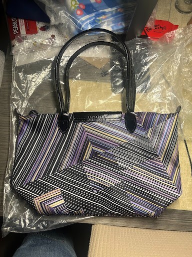Women’s Longchamp Le Pliage Abstract Geometric Multicolor Medium Tote