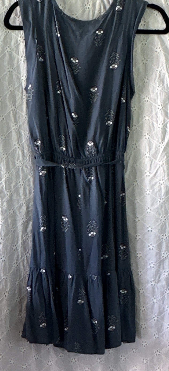 LOFT Outlet Women’s Petite MP Blue Floral Sleeveless V-Neck Sundress Knee