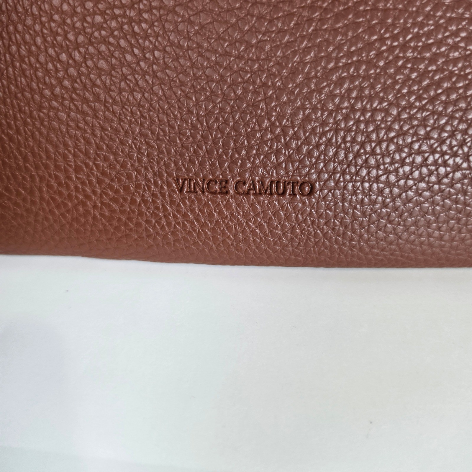 Vince Camuto Luck Tote Brown Vegan Pebble Leather Shoulder Handbag FabFitFun