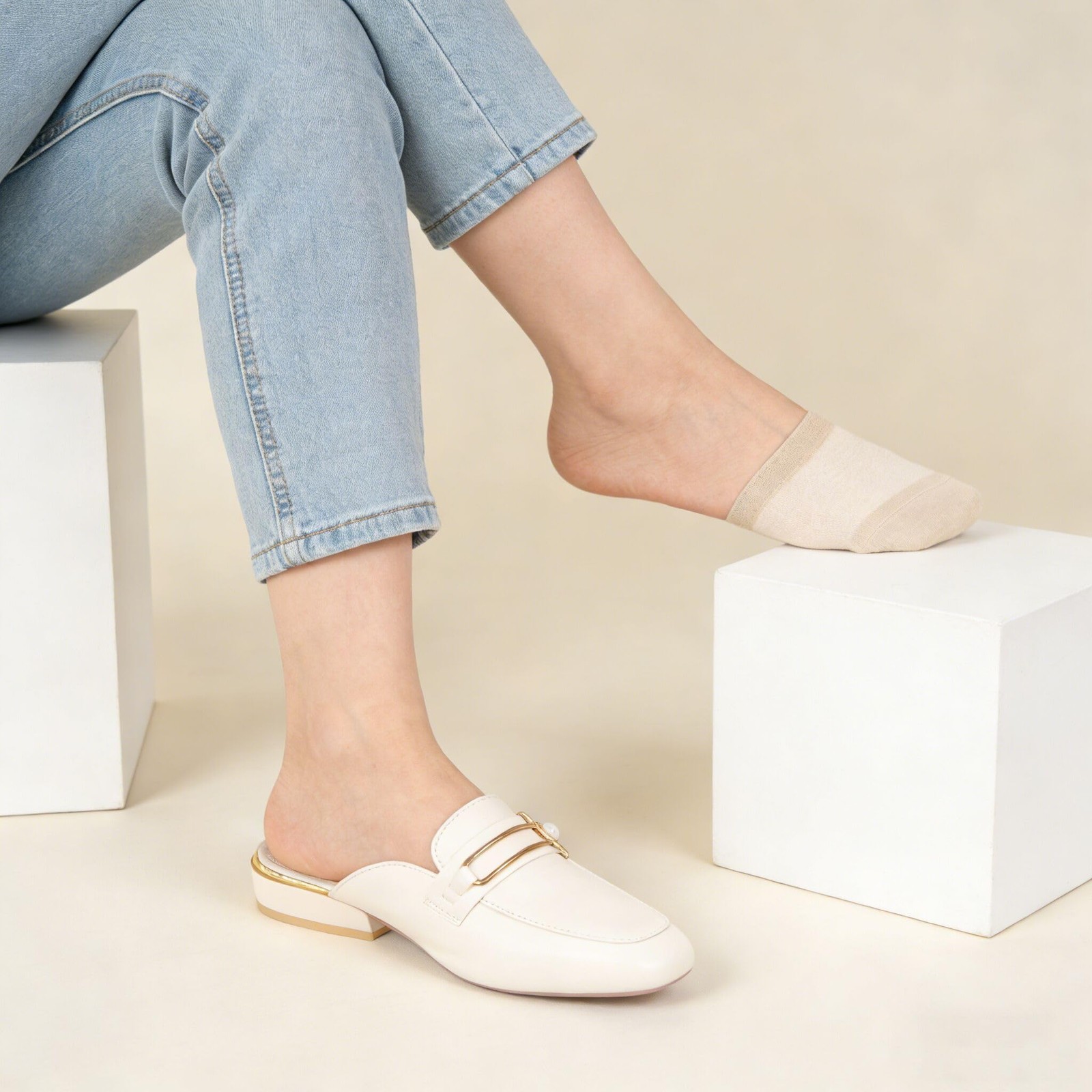 8× Invisible Toe Socks Womens for Mules Half Socks Toe Topper Covers Non-slip US