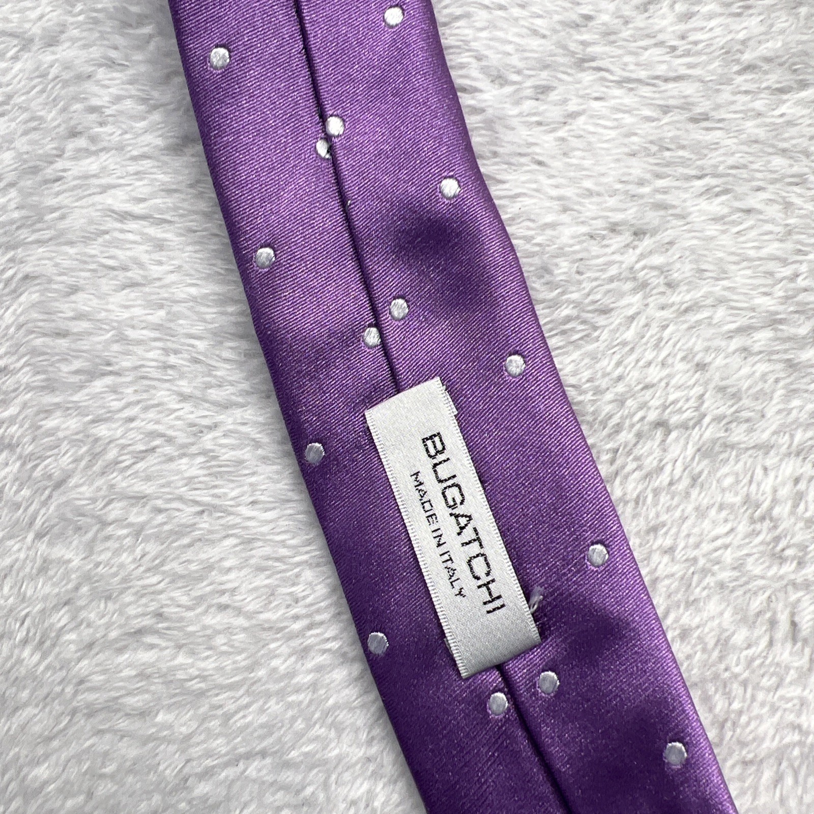 Bugatchi Lavendar Silver Stripe Mens Necktie 3.25×59” 100% Silk Made In Italy