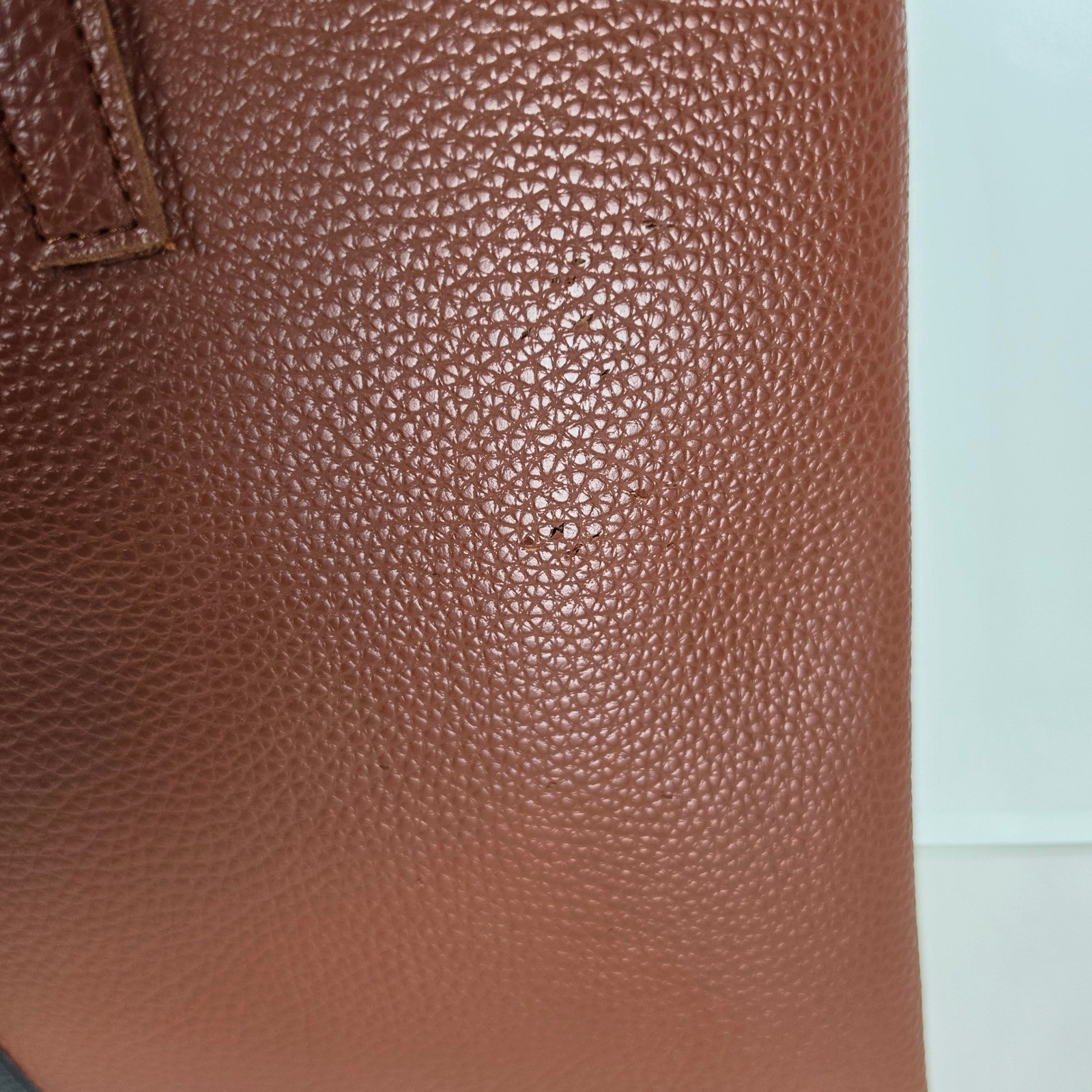 Vince Camuto Luck Tote Brown Vegan Pebble Leather Shoulder Handbag FabFitFun