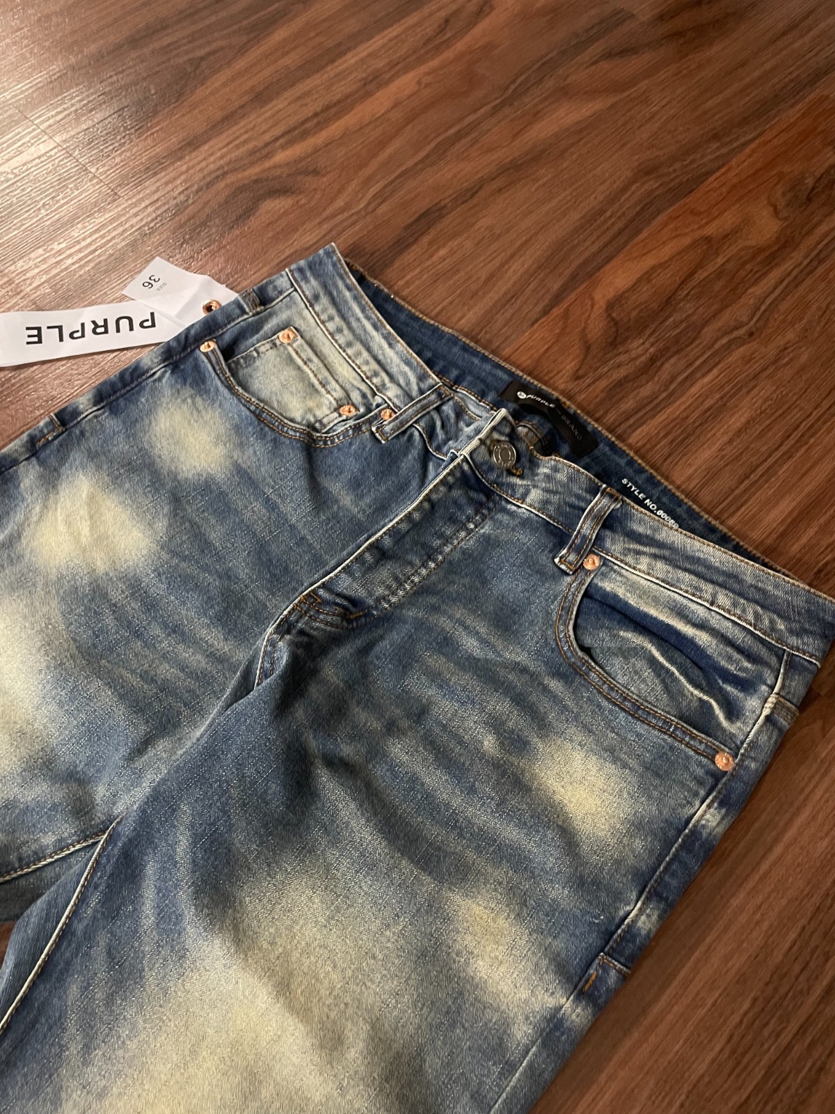 Purple Brand Distressed Stacked Flare Fit Denim Jeans