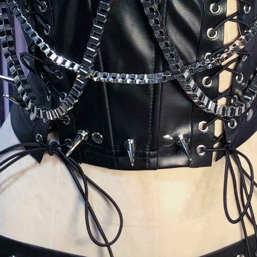 Goth Tops Women’s Emo Clothing Y2K Spiked Gothic Tank Punk Rock Clothes Grunge