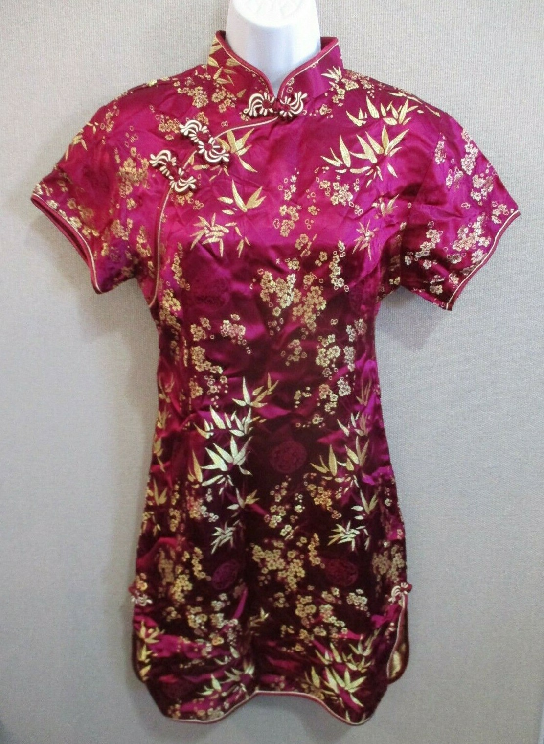 Oriental Dress US Size Small NWOT Brocade Mandarin Collar