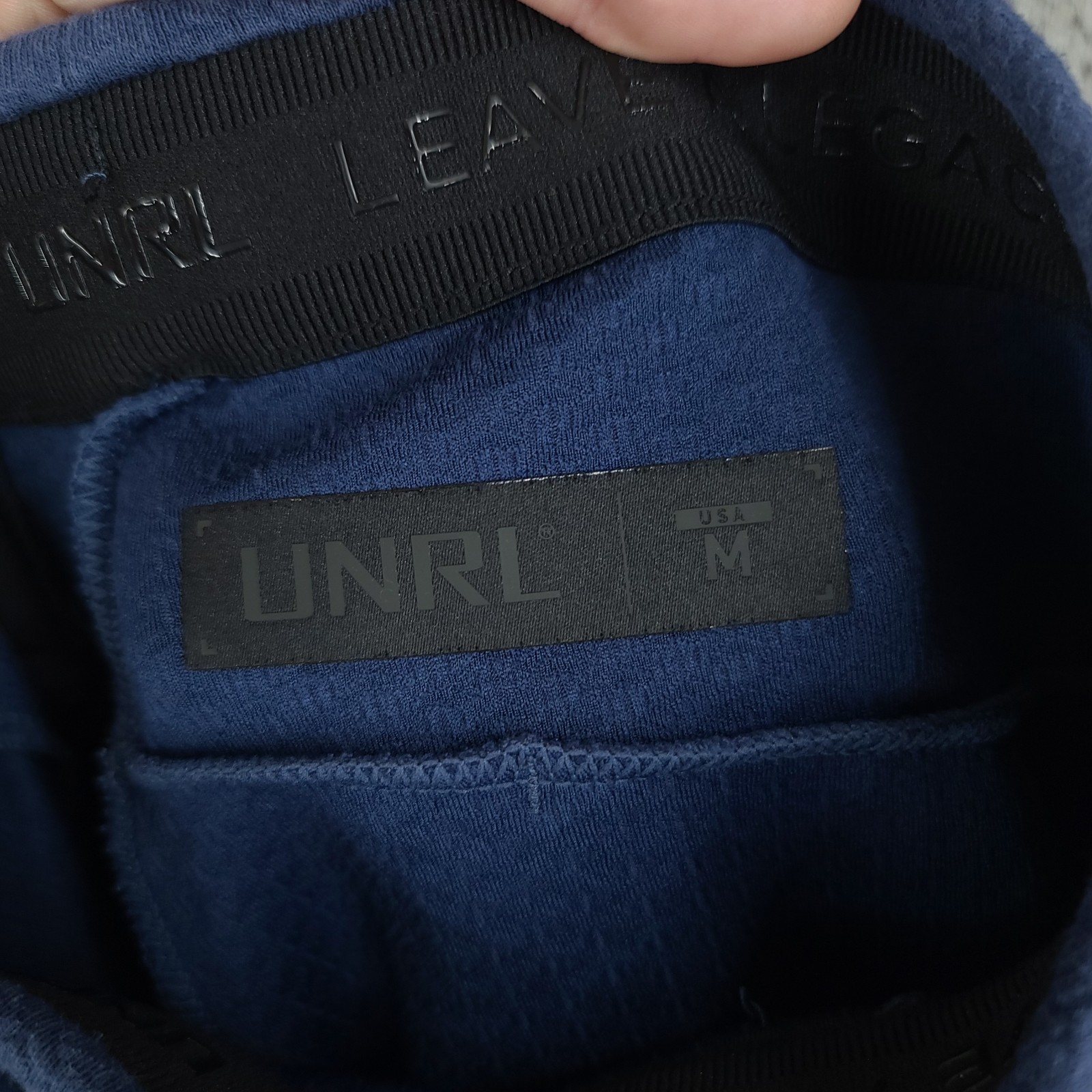 UNRL Shorts Mens Medium Textured Elevation Harbor Blue Athletic Athleisure Zip