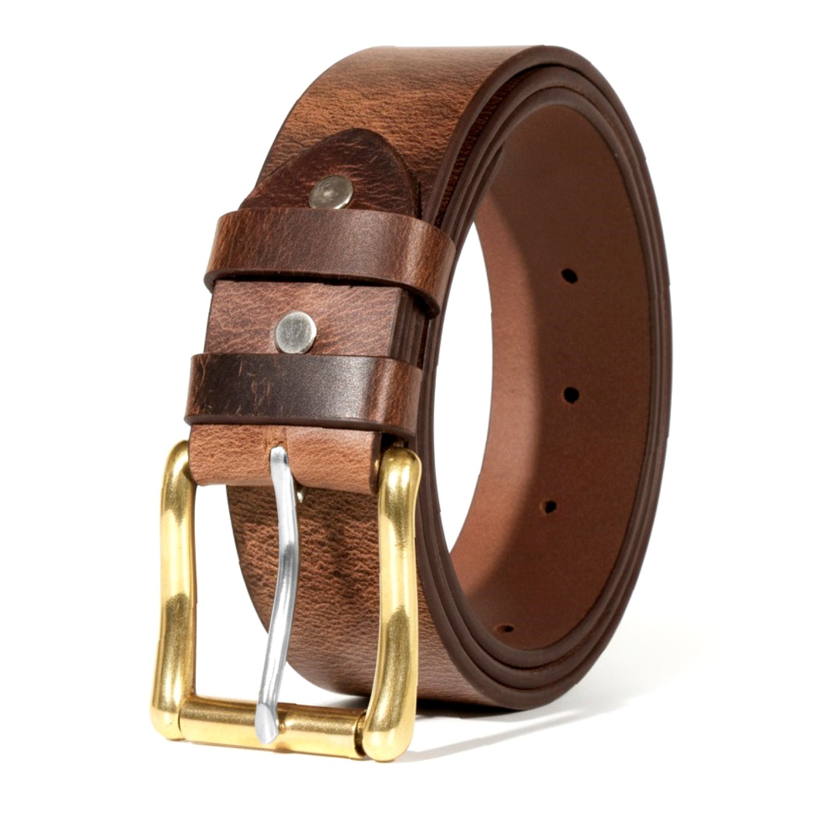 Men Full Grain Buffalo Leather Belt USA Amish Made Heavy Duty Replaceable Buckle