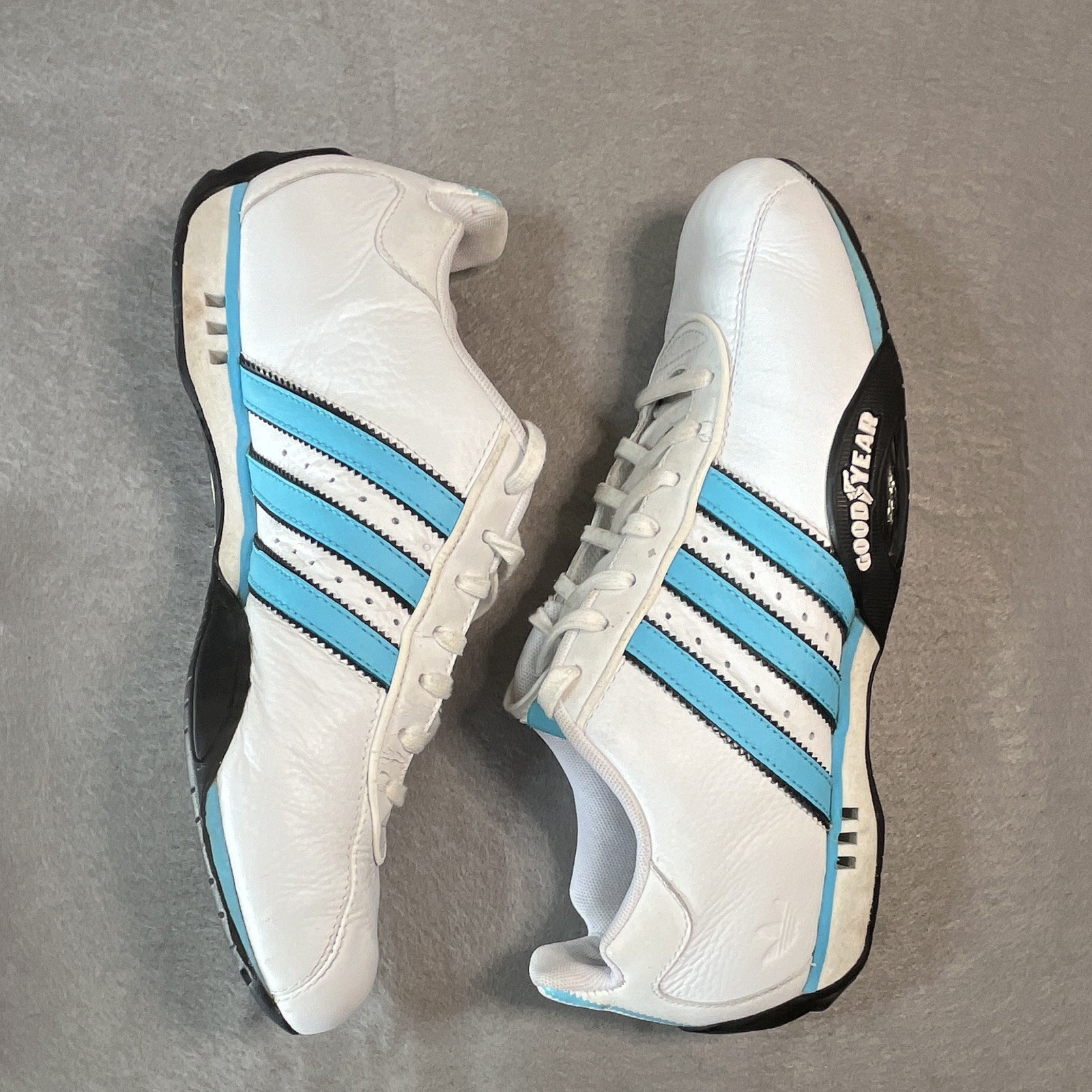 2006 adidas Goodyear Adiracer Lo Men’s Athletic Sneakers White Blue Black