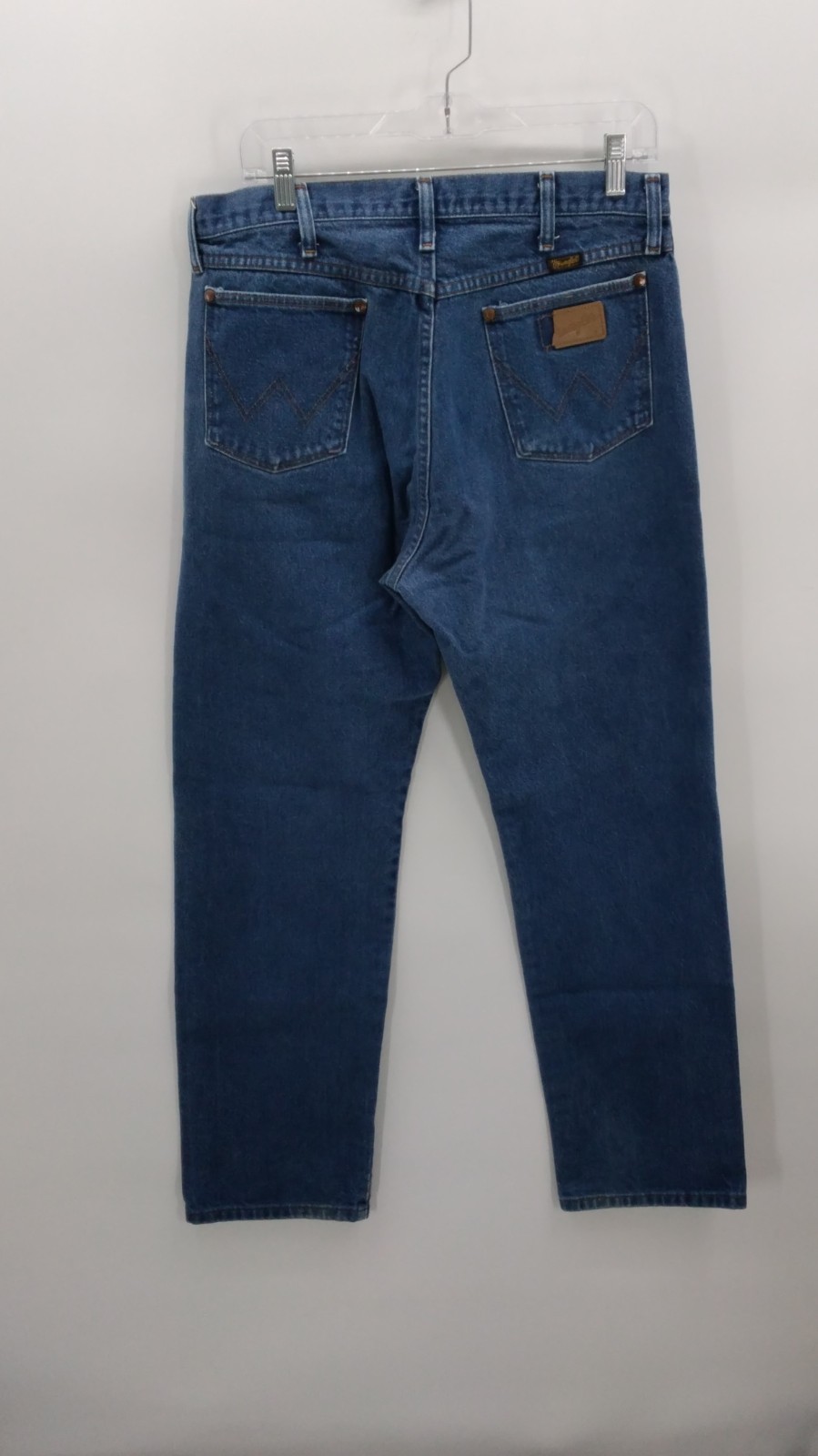 Wrangler Cowboy Cut Straight Blue Denim Jeans Medium Wash Button Zip 5-Pocket M…
