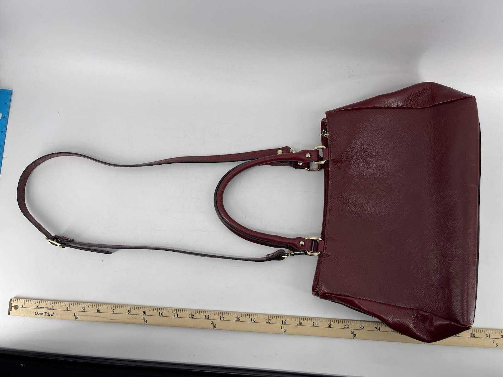 Divina Firenze Large Burgundy Red Leather Cross Body Shoulder Hand Bag Purse