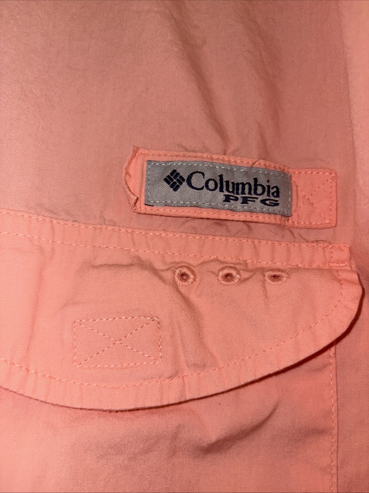 Columbia PFG Mens XL Performance Fishing Gear Shirt Vented OmniShade Peach
