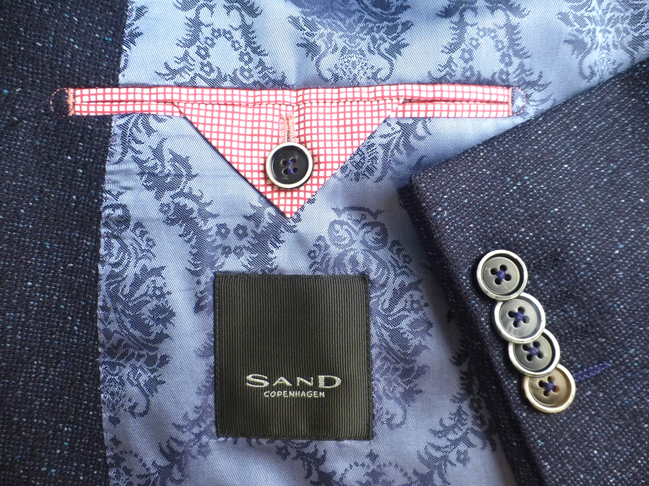 SAND Copenhagen Blazer 54/44 Blue Silk Excellent Condition Jacket Sport Coat