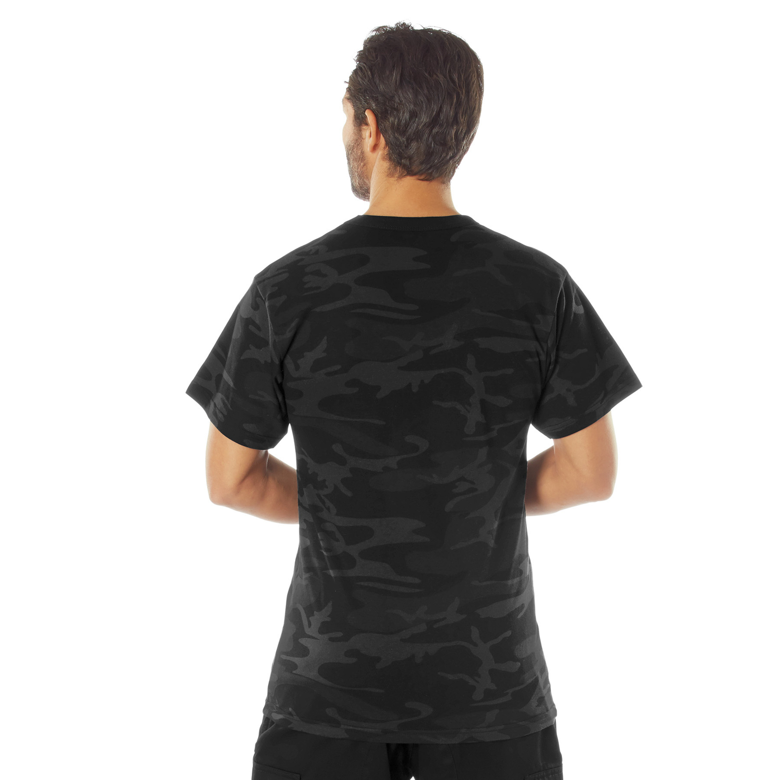 Rothco Men’s Midnight Black Camo Tactical T-Shirt – Camouflage Fashion Tee